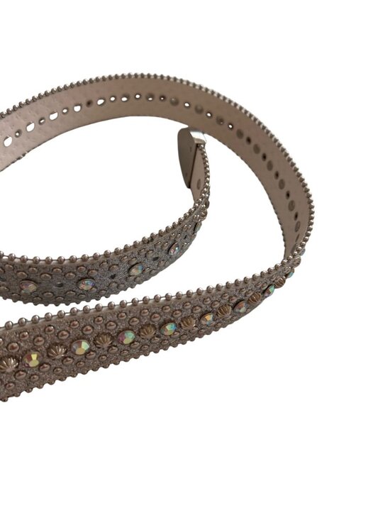 Western-style Rhinestone Belt Glitter Silver Size 32-39 Cowboy Statement Bling main image 9